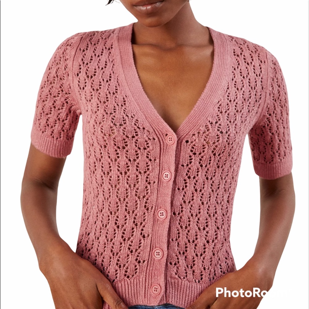 NWT Reformation Linen Pansy Rose Cardigan